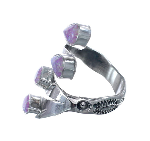 Pink Opal Sterling Silver Navajo Adjustable Ring Size 8, 9, 10 AX126231